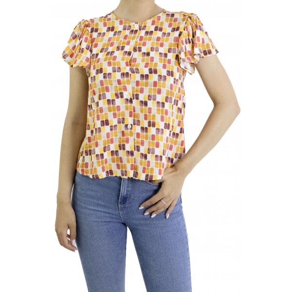 Camicia fantasia con volant 